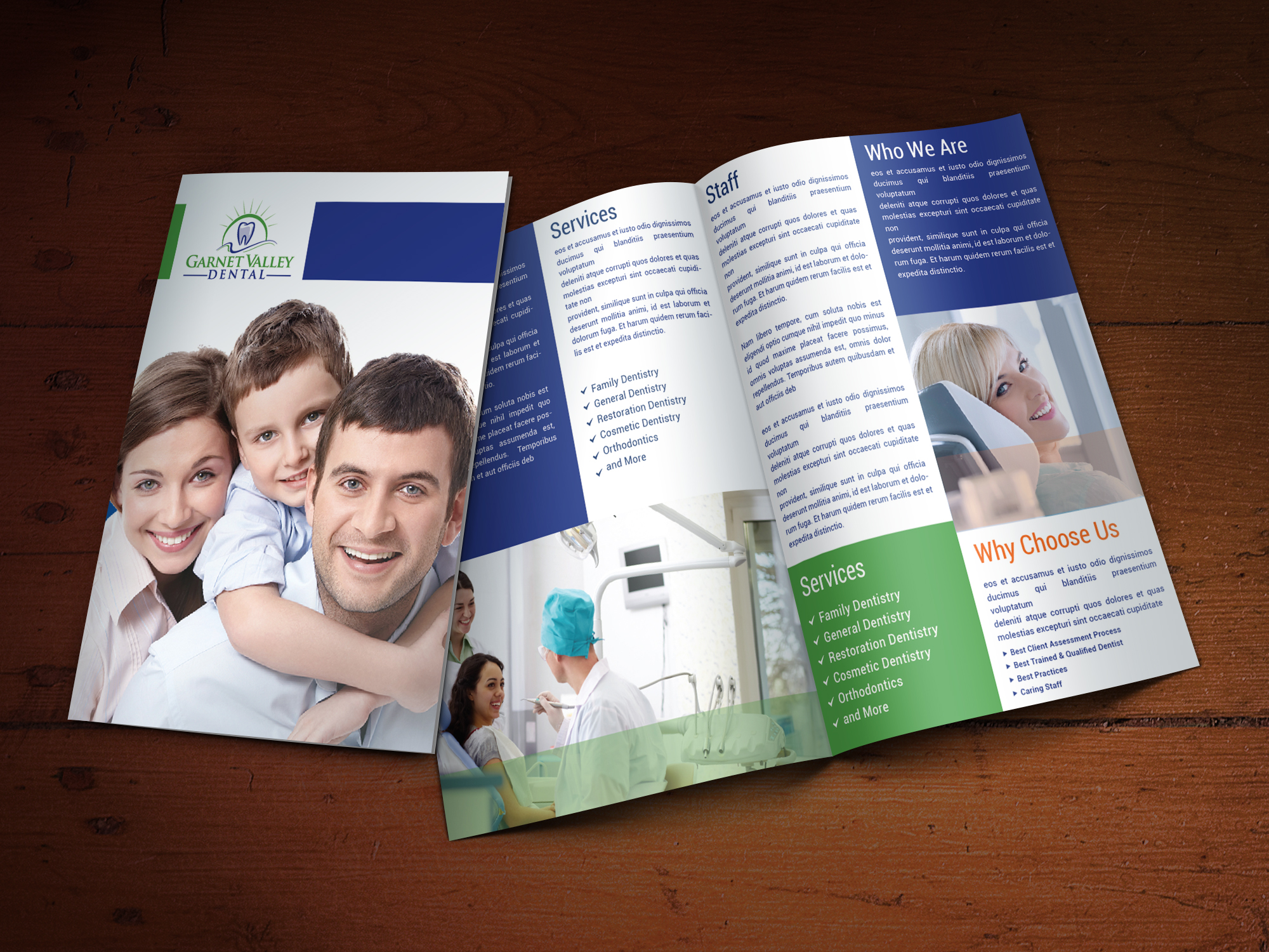 Custom Brochure Design for Garnet Valley Dental - Logo Design Deck