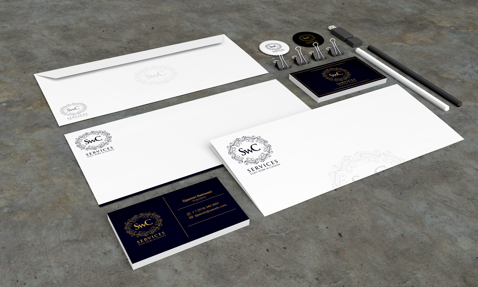 Stationery Design Template for SWC Services - Logo Design Deck